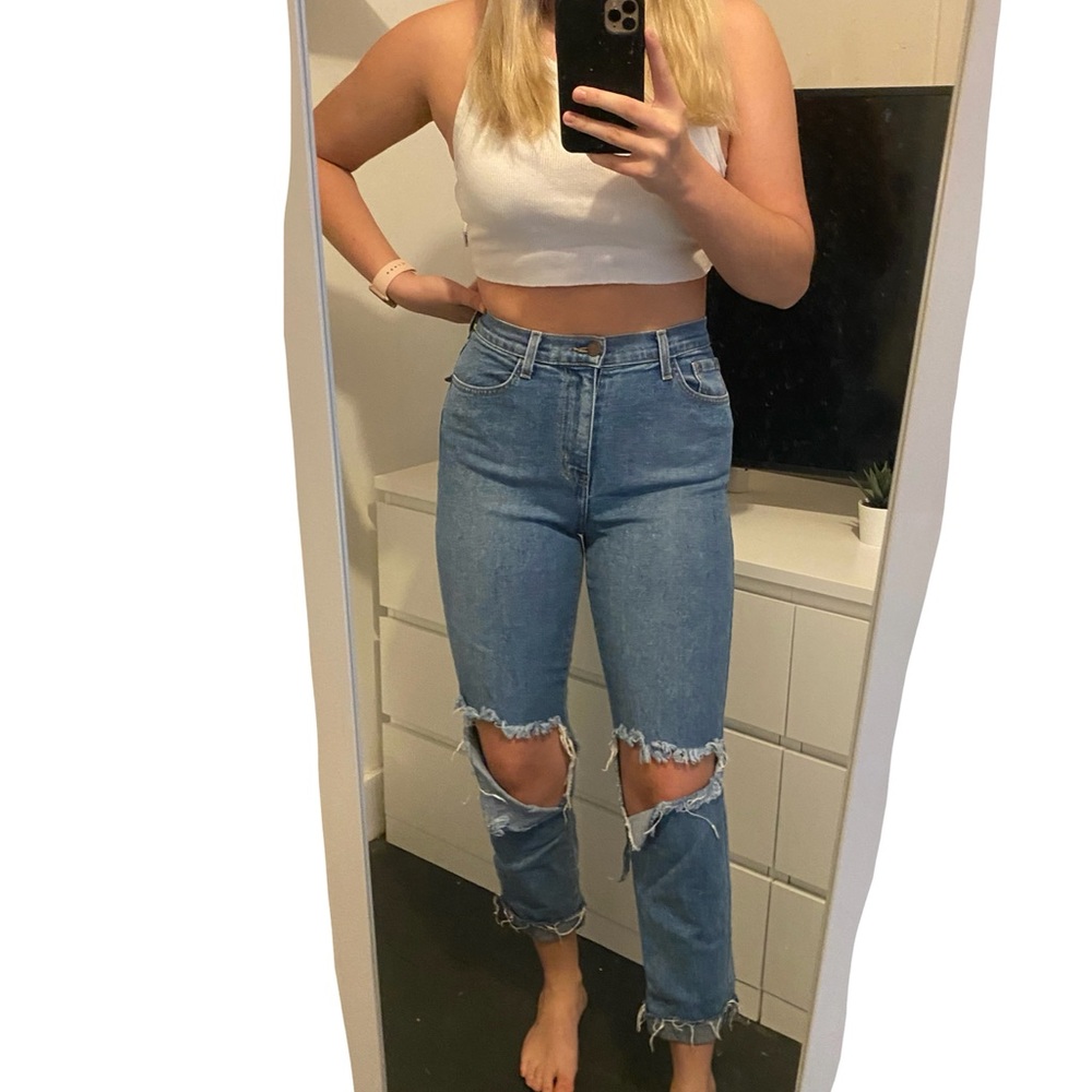 Ripped mom jeans